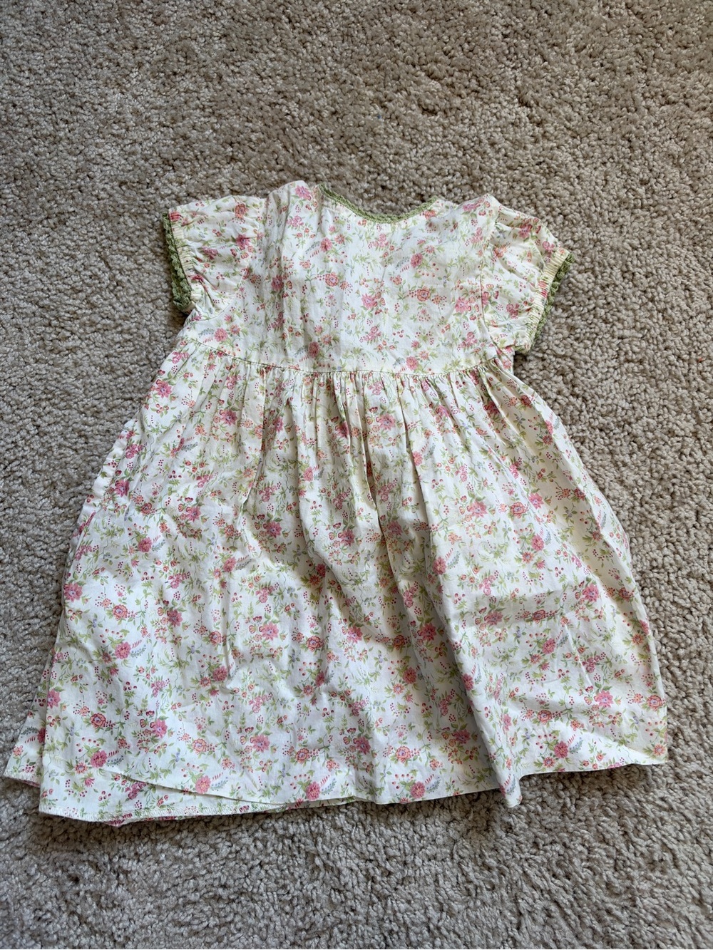 Jacadi Floral Dress Pink Green Size 6Months